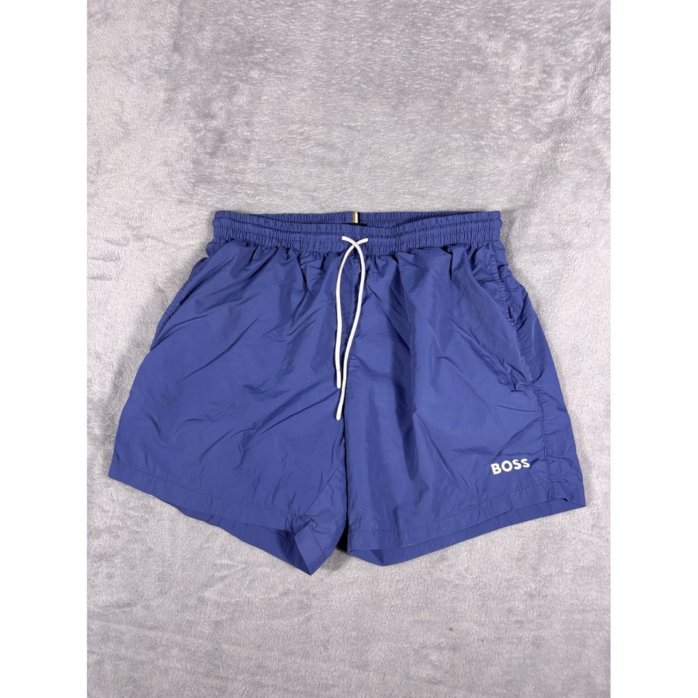 Boss Swim Trunks S Blue Mens Drawstring Elastic Waist